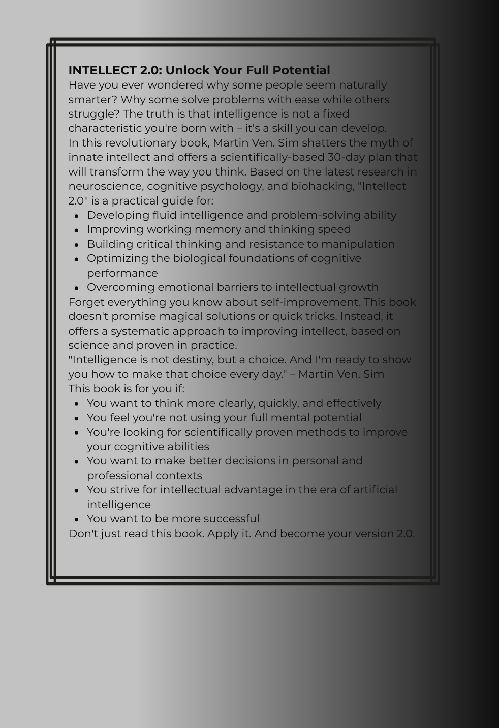 Intellect 2.0 Paperback edition